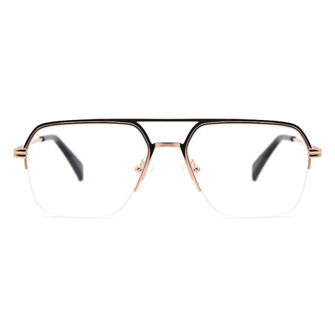 Aviator Half-Rim Glasses 7457 Get Free Anti-Glare Swiss-Coating Lenses