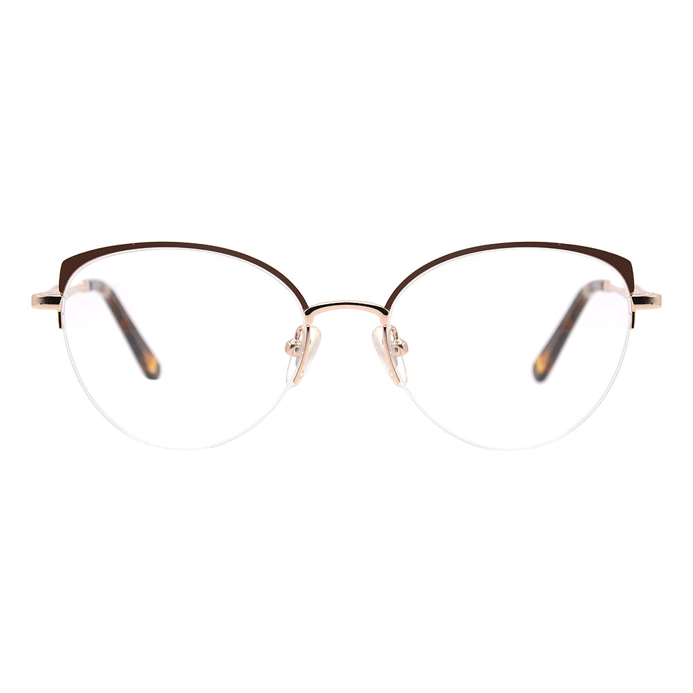 Cat Eye Half-Rim Glasses 7444-1