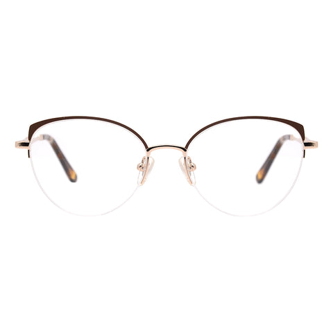 Cat Eye Half-Rim Glasses 7444 Get Free Anti-Glare Swiss-Coating Lenses