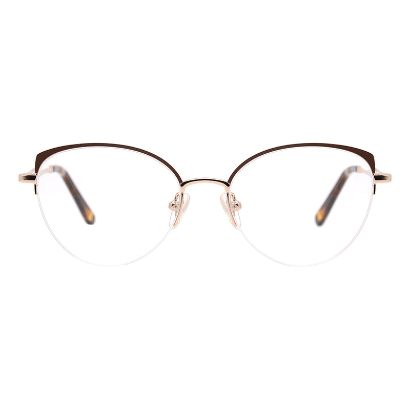 Cat Eye Half-Rim Glasses 7444-zoom-