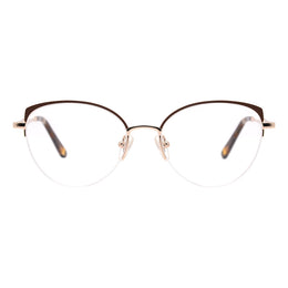 Cat Eye Half-Rim Glasses 7444