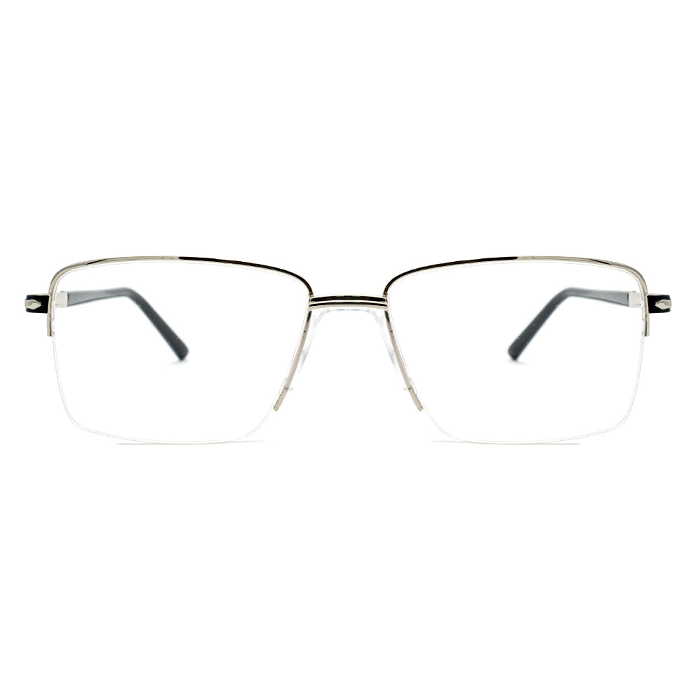 Square Half-Rim Glasses 9508