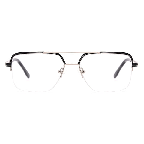 Aviator Half-Rim Glasses 7477 Get Free Anti-Glare Swiss-Coating Lenses