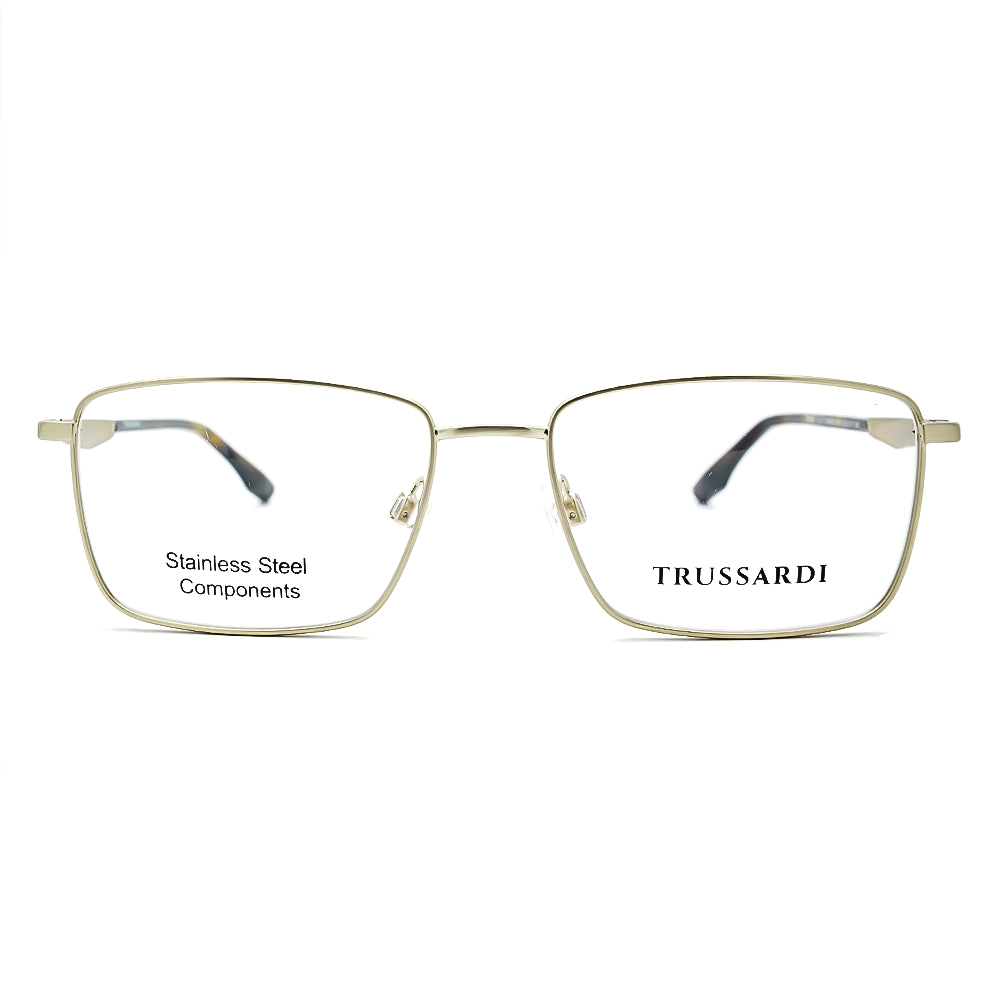 Elegant Trussardi TSM1004 04A glasses frame showcasing a modern design, perfect for both casual and formal wear.