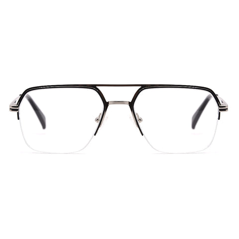 Aviator Half-Rim Glasses 7475 Get Free Anti-Glare Swiss-Coating Lenses