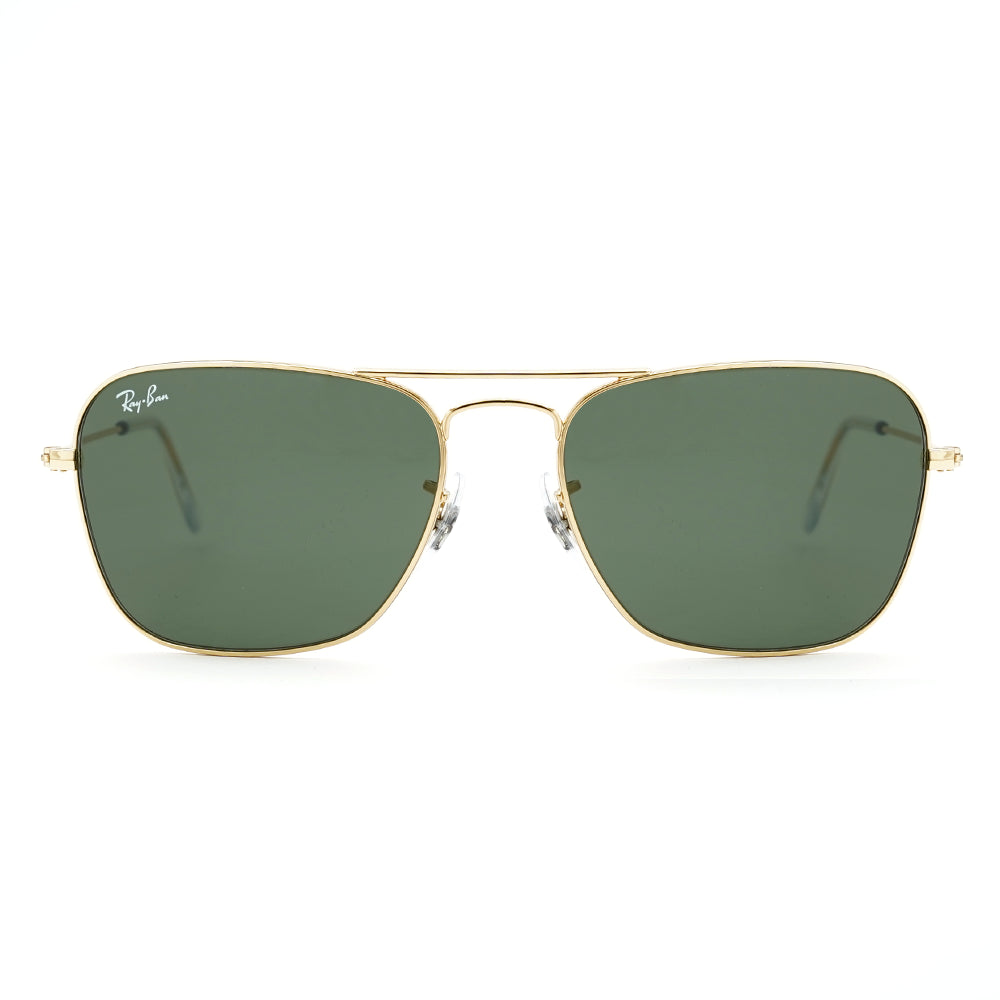 Ray-Ban RB3136 001 Caravan sunglasses with a sleek metal frame and tinted lenses, ideal for stylish sun protection.