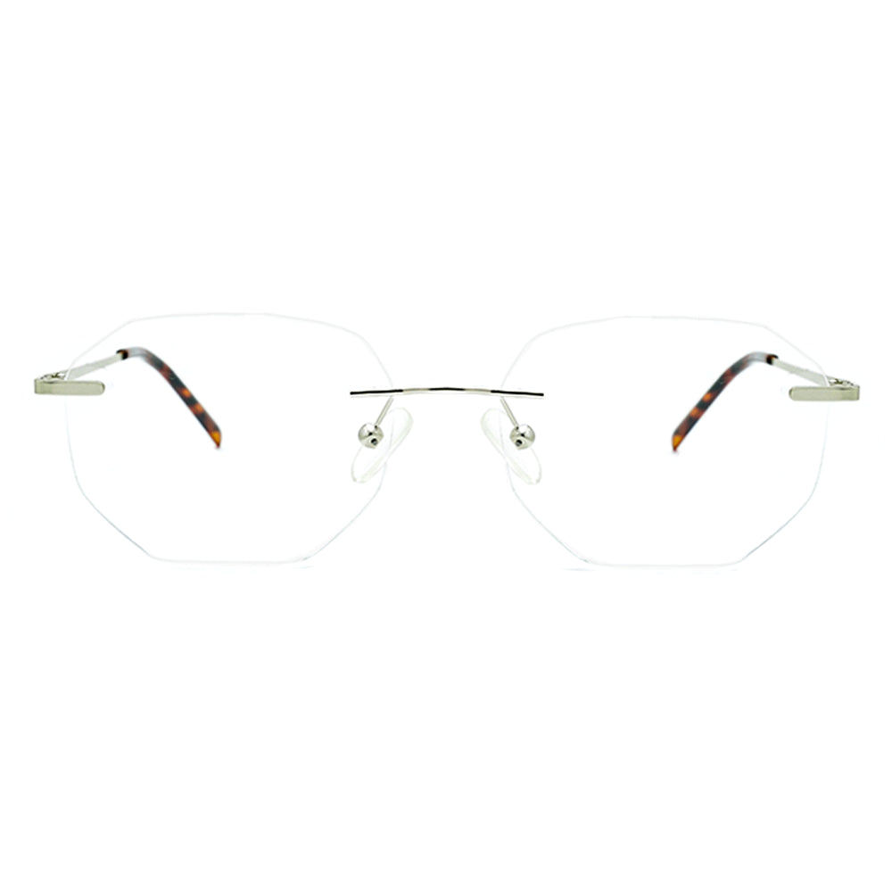 Hexagon Rimless Glasses 9106