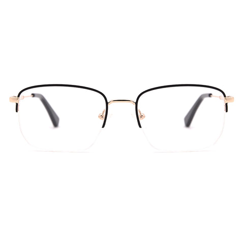 Square Half-Rim Glasses 7456 Get Free Anti-Glare Swiss-Coating Lenses