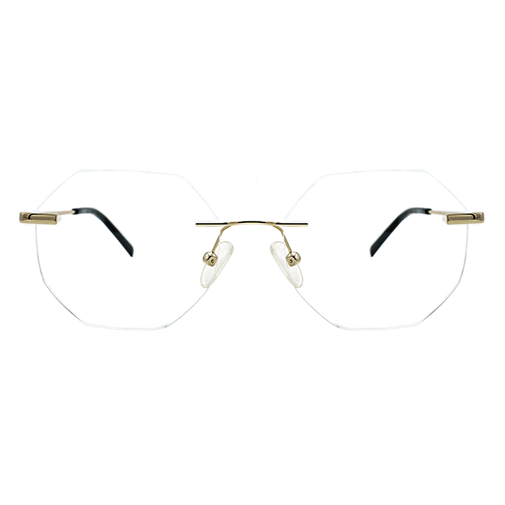 Hexagon Rimless Glasses 9104