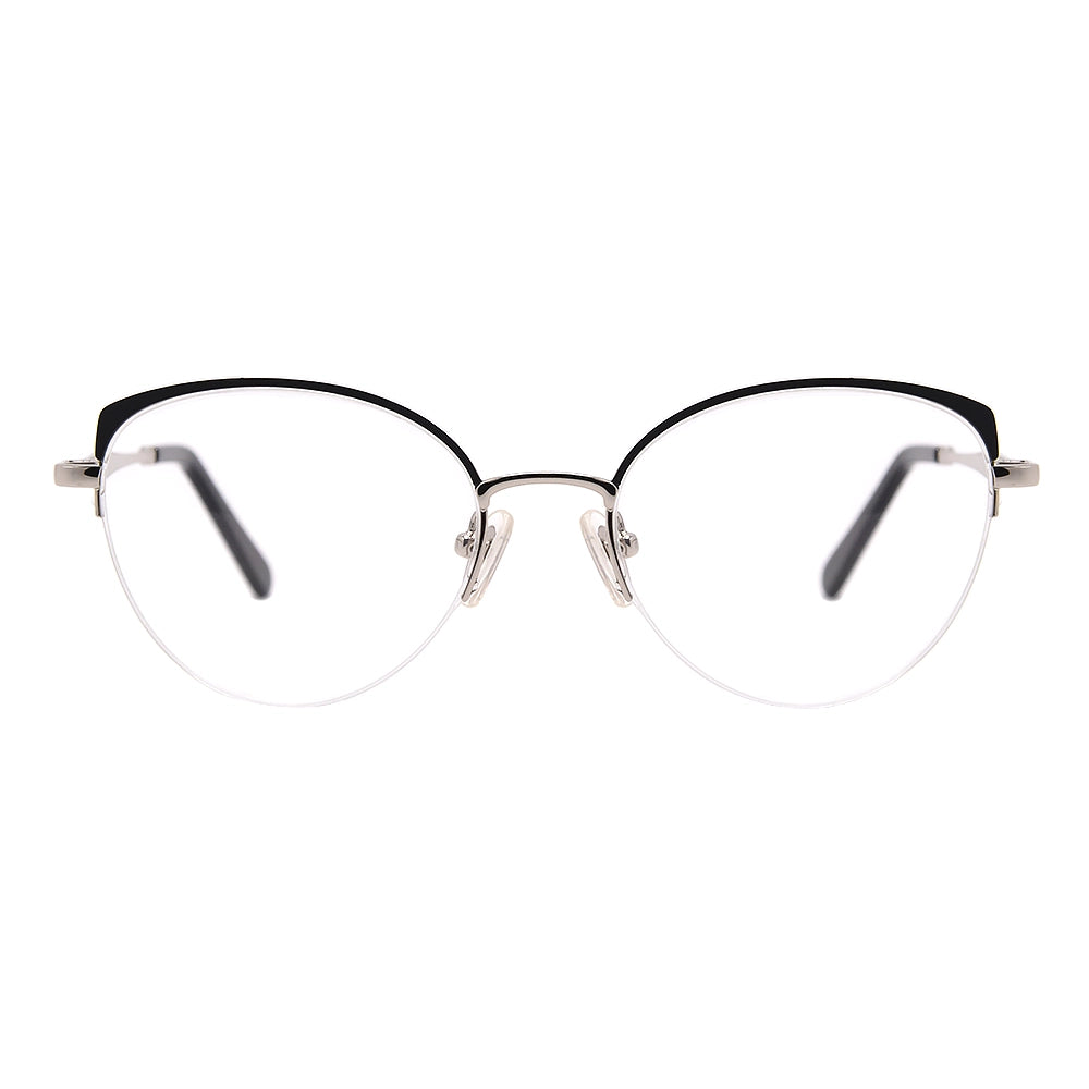 Cat Eye Half-Rim Glasses 7448-1