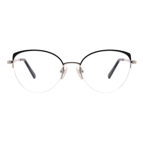 Cat Eye Half-Rim Glasses 7448 Get Free Anti-Glare Swiss-Coating Lenses