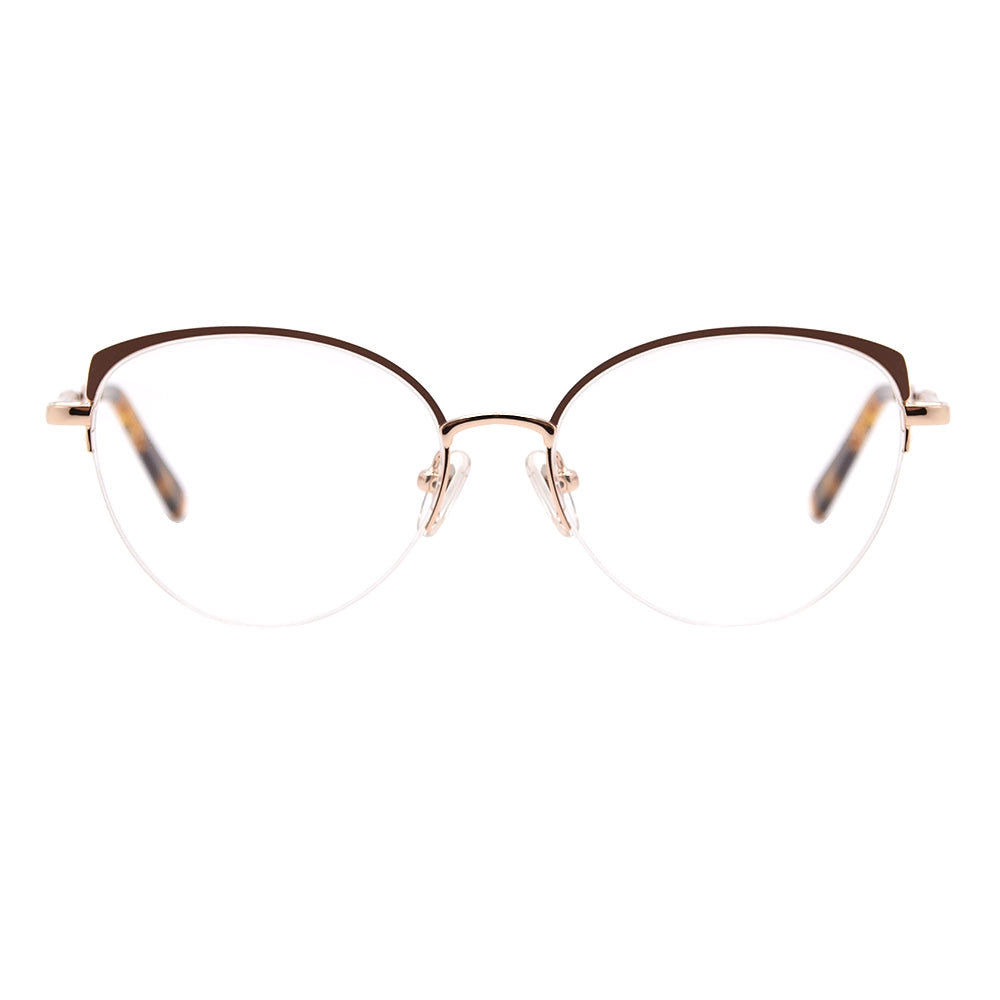 Cat Eye Half-Rim Glasses 7446-zoom-1