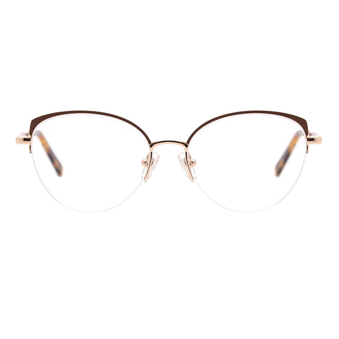 Cat Eye Half-Rim Glasses 7446 Get Free Anti-Glare Swiss-Coating Lenses