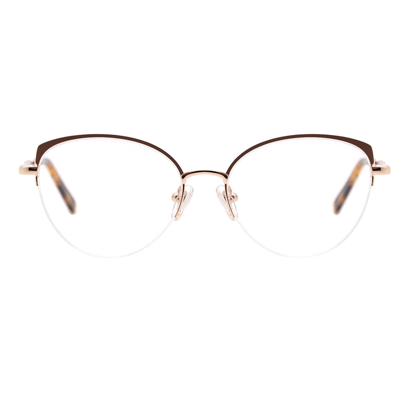 Cat Eye Half-Rim Glasses 7446-zoom-