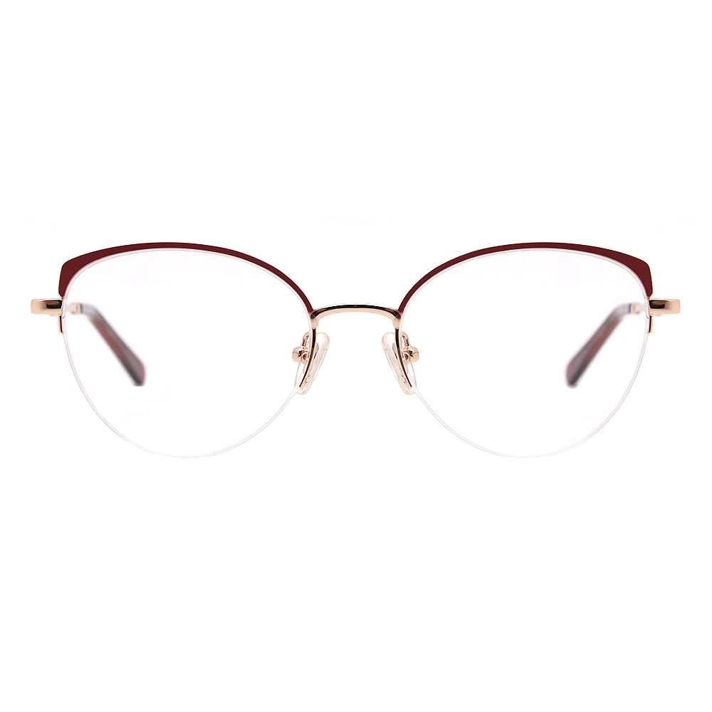 Cat Eye Half-Rim Glasses 7442