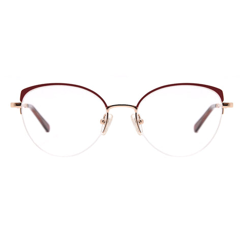 Cat Eye Half-Rim Glasses 7442 Get Free Anti-Glare Swiss-Coating Lenses