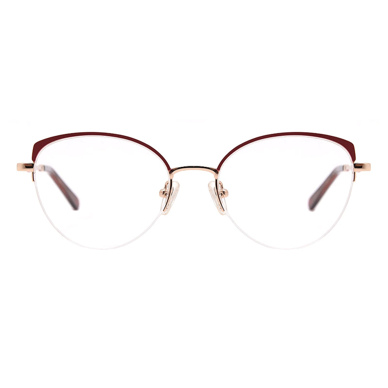 Cat Eye Half-Rim Glasses 7442-zoom-