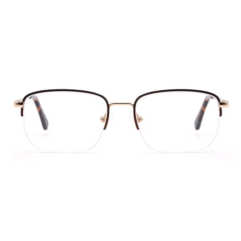 Square Half-Rim Glasses 7463 Get Free Anti-Glare Swiss-Coating Lenses