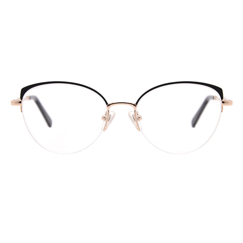 Cat Eye Half-Rim Glasses 7447 Get Free Anti-Glare Swiss-Coating Lenses