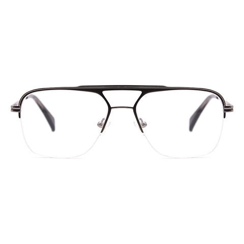 testAviator Half-Rim Glasses 7469 Get Free Anti-Glare Swiss-Coating Lenses