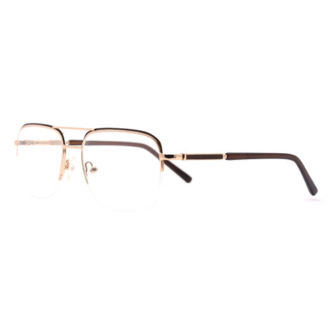 Aviator Half-Rim Glasses 7438 Get Free Anti-Glare Swiss-Coating Lenses