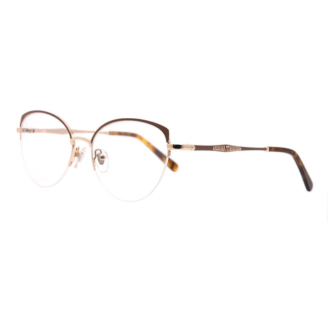 Cat Eye Half-Rim Glasses 7446 Get Free Anti-Glare Swiss-Coating Lenses