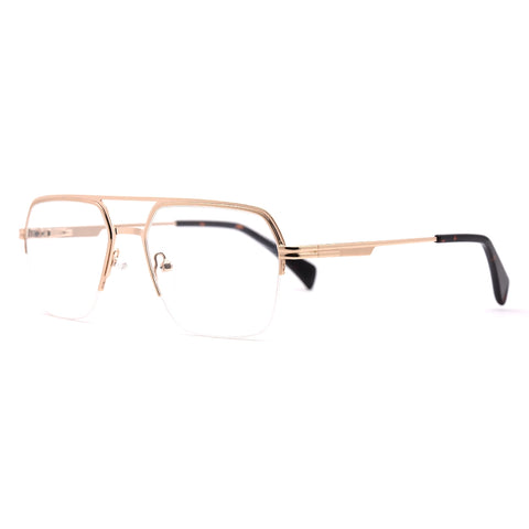 Aviator Half-Rim Glasses 7457 Get Free Anti-Glare Swiss-Coating Lenses