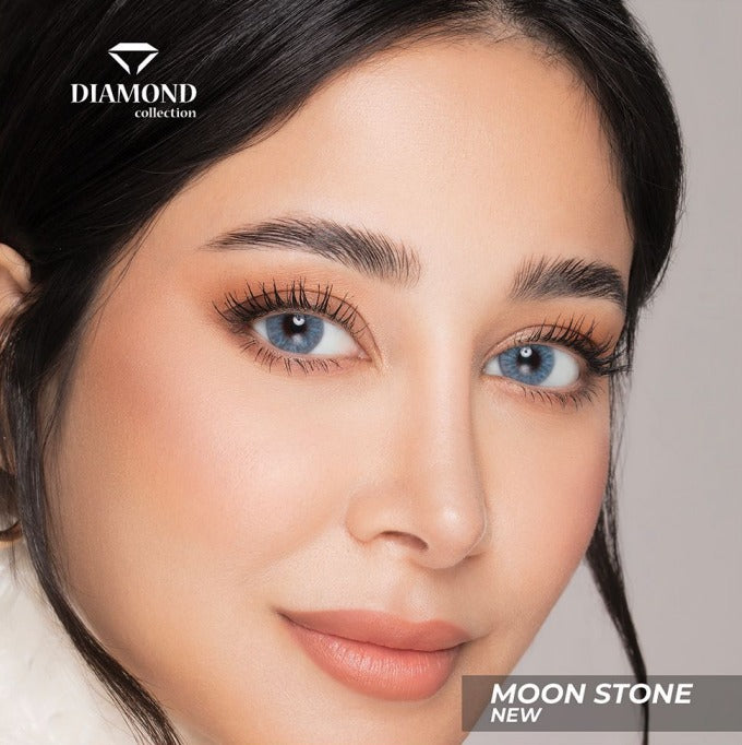 Bella Diamond Moon Stone New-Diamond Aseel Collection "One pair of contact lenses is accompanied by one complimentary container."
