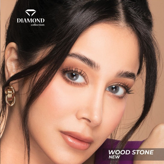Bella Diamond Wood Stone New - Diamond Aseel Collection "One pair of contact lenses is accompanied by one complimentary container."-1