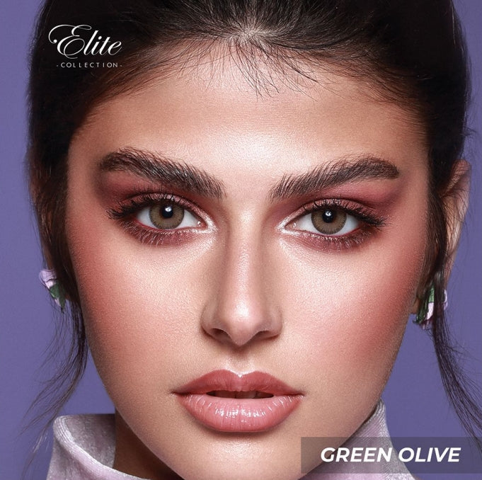 Bella Elite Green Olive "One pair of contact lenses is accompanied by one complimentary container."-zoom-1