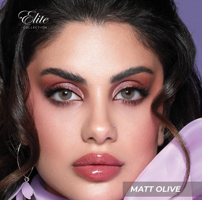 Bella Elite Matt Olive "One pair of contact lenses is accompanied by one complimentary container."-zoom-1