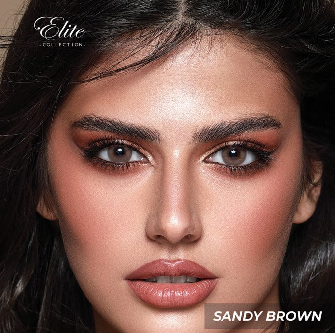 Bella Elite Sandy Brown "One pair of contact lenses is accompanied by one complimentary container."-zoom-