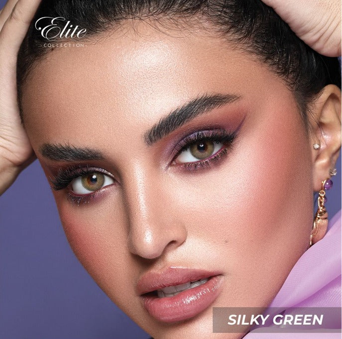 Bella Elite Silky Green "One pair of contact lenses is accompanied by one complimentary container."-1