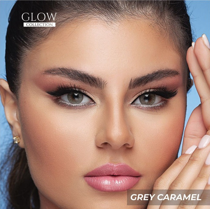 Bella Glow Grey Caramel "One pair of contact lenses is accompanied by one complimentary container."-zoom-1