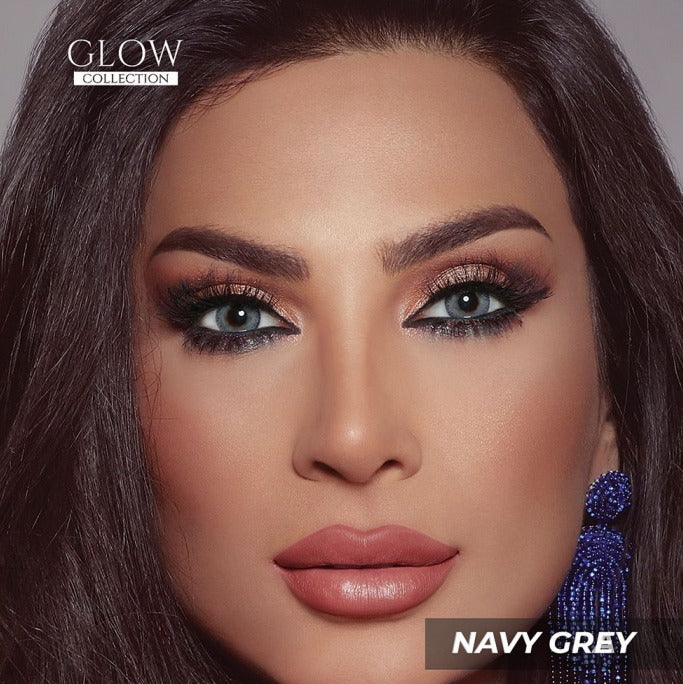 Bella Glow Navy Grey "One pair of contact lenses is accompanied by one complimentary container."-1