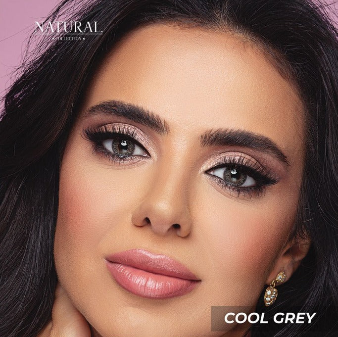 Bella Natural Cool Grey "One pair of contact lenses is accompanied by one complimentary container."