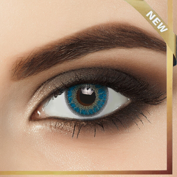 FreshKon Mosaic – Velvet Blue "One pair contact lenses and container included."
